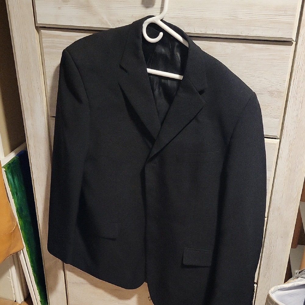 Men's Black Blazer - Classic Single-Breasted Suit Jacket